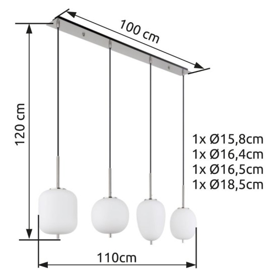 GLOBO PENDUL BLACKY 15345-4NO