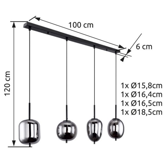 GLOBO ПОЛИЛЕЙ BLACKY 15345-4