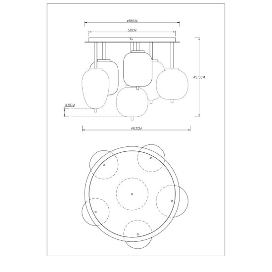 GLOBO CEILING LAMP BLACKY I 15345-6DMM