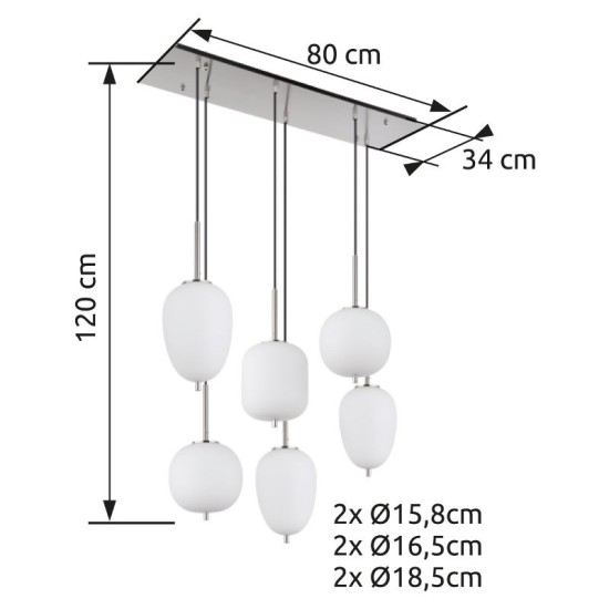 GLOBO PENDUL BLACKY I 15345-6NO