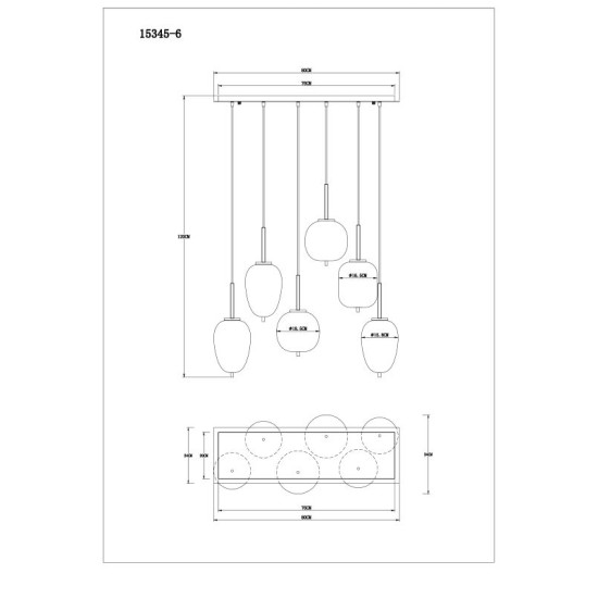 GLOBO PENDANT CHANDELIER BLACKY  15345-6