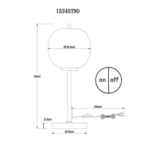 GLOBO LAMPA DE MASA BLACKY I 15345TNO