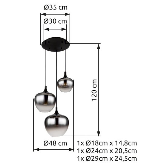 GLOBO PENDANT LAMP MAXY 15548-3H