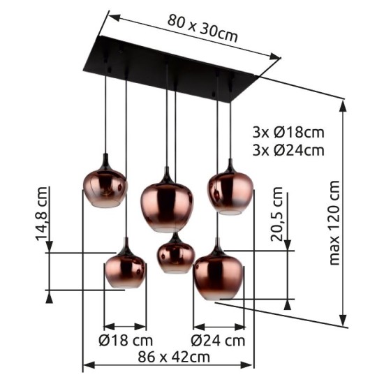 GLOBO PENDUL MAXY 15548-6HG