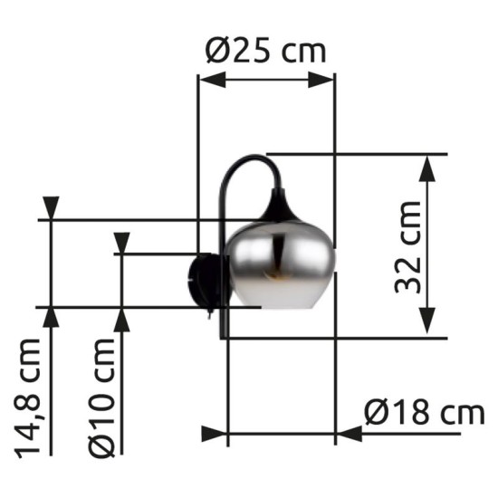 GLOBO LAMPA DE PERETE MAXY 15548W