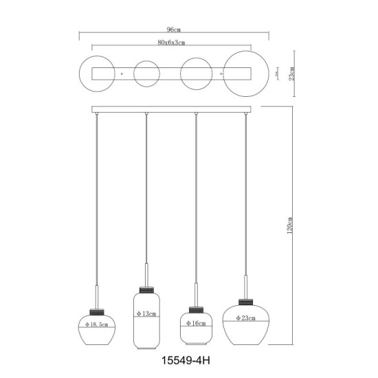 GLOBO PENDANT LAMP FINCA 15557-4H