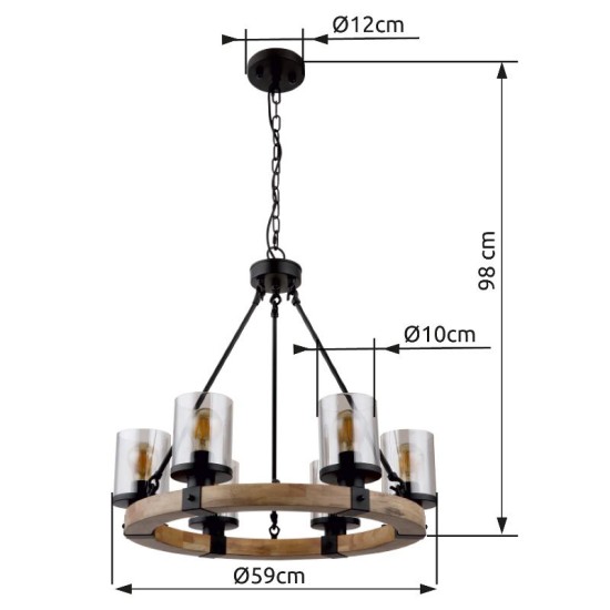 GLOBO CANDELABRU LILA 15555-6H