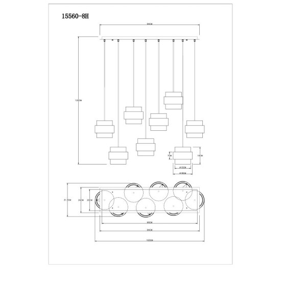 GLOBO CEILING LAMP MILLEY 15560-8H