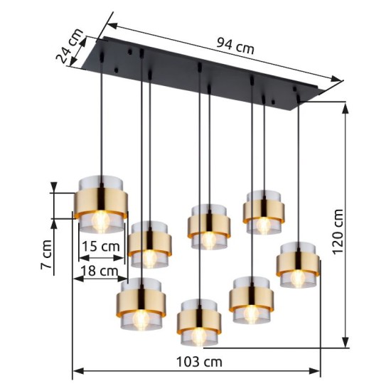 GLOBO CEILING LAMP MILLEY 15560-8H