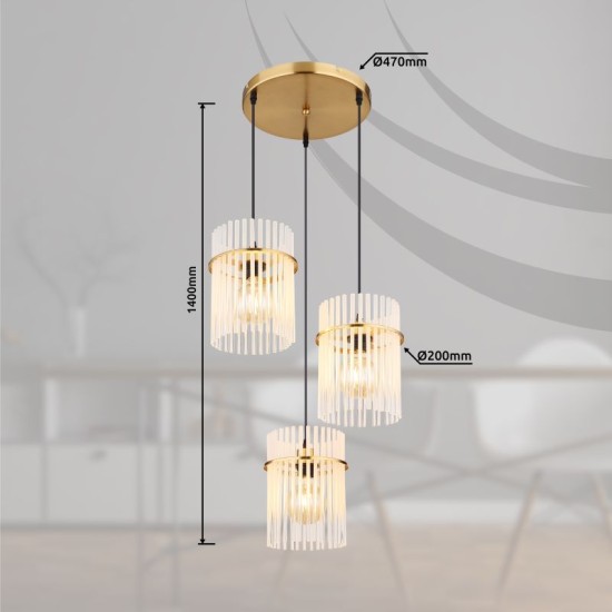 GLOBO PENDANT LAMP GORLEY 15698-3HRM