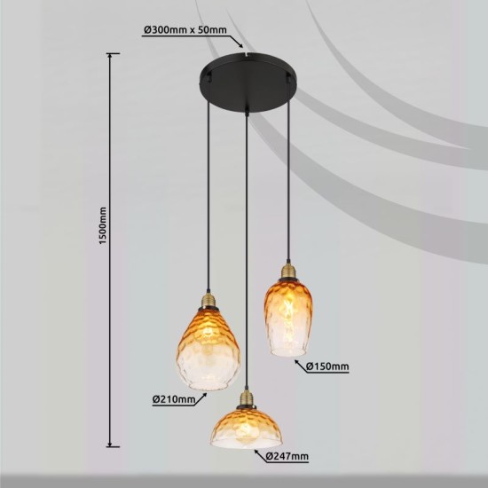 GLOBO PENDANT LAMP SALVY 15786-3H1