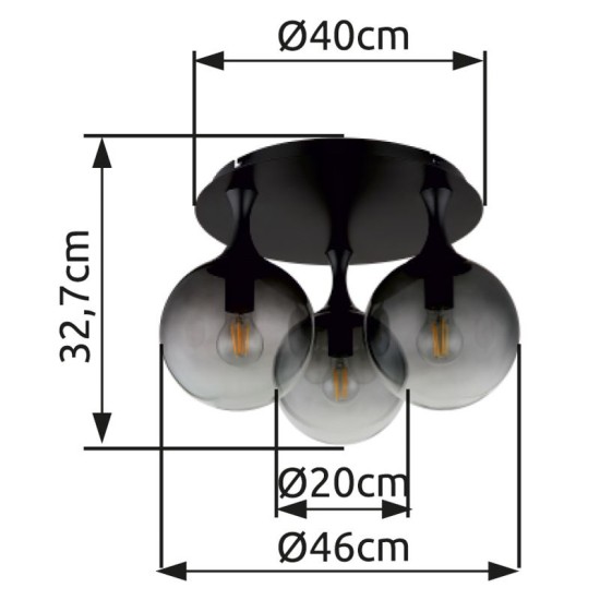 GLOBO CEILING LAMP DALTON 15885-3D