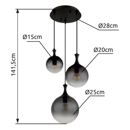 GLOBO CEILING LAMP DALTON 15885-3H