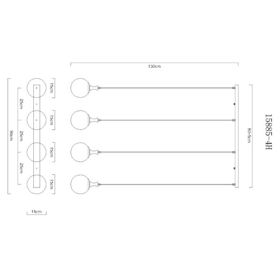 GLOBO CEILING LAMP DALTON 15885-4H