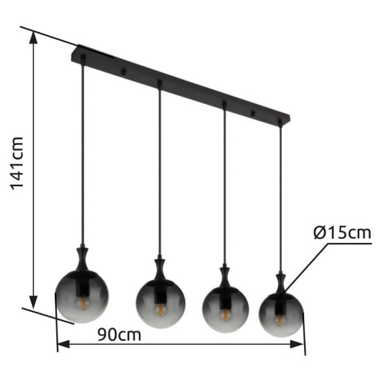 GLOBO CEILING LAMP DALTON 15885-4H