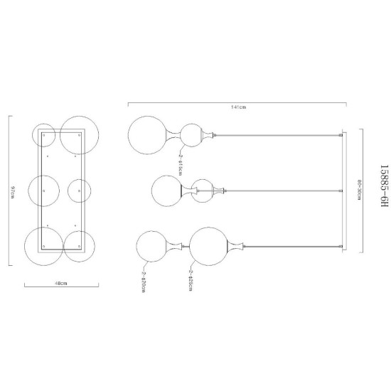 GLOBO CEILING LAMP DALTON 15885-6H