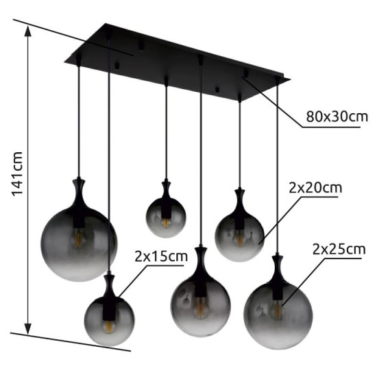GLOBO CEILING LAMP DALTON 15885-6H