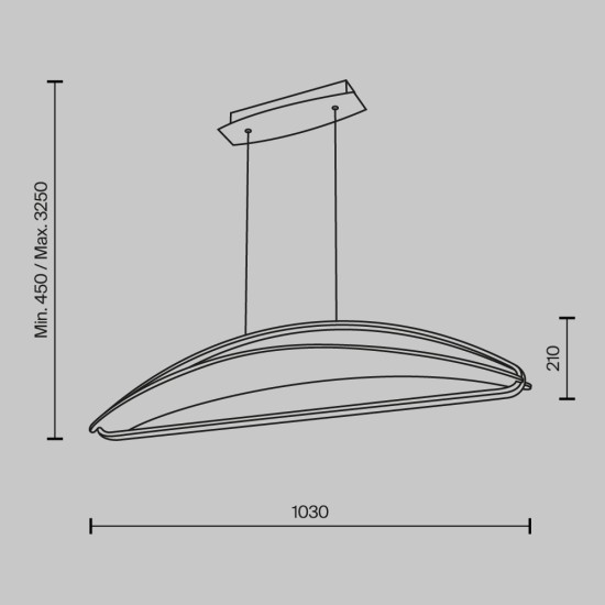 MAYTONI LED PENDANT LAMP BREEZE 34W 3000K 2040Lm BRASS 78423