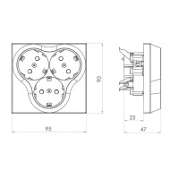 ATRA CLASSIC WHITE TRIPLE SOCKET 5303