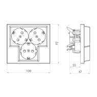 ATRA CLASSIC WHITE TRIPLE SOCKET 5305