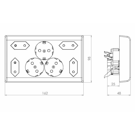 ATRA WHITE SOCKET MULTI 1 5701