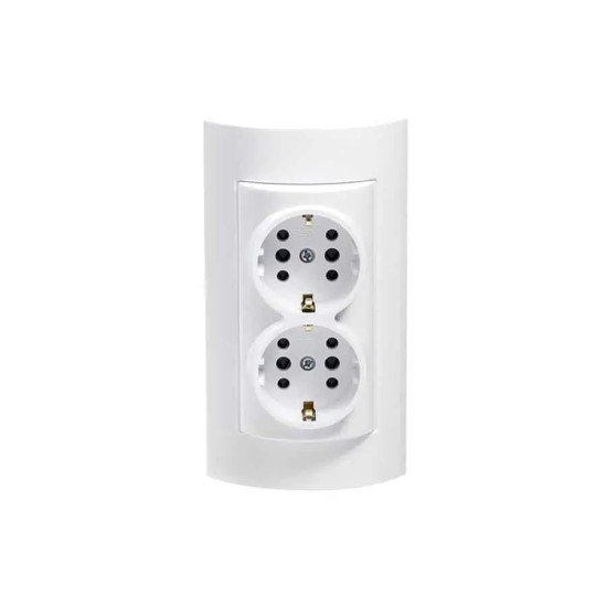 ATRA WHITE DOUBLE SOCKET 7135