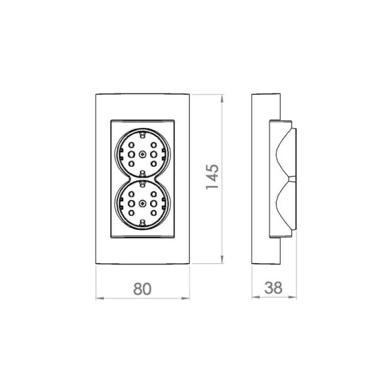 ATRA WHITE DOUBLE SOCKET 7135