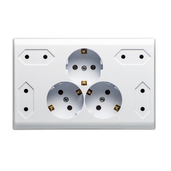 ATRA WHITE SOCKET MULTI 1 5701