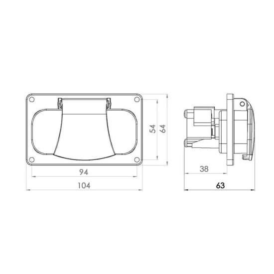 ATRA CONTACT TRIFAZAT CU CAPAC ALB IP44 7143