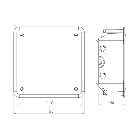 ATRA JUNCTION BOX GREEN FOR HOLLOW WALLS 8220