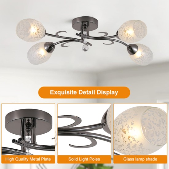 NIKOM CHANDELIER GRAPHITE PEARL NG74566-4