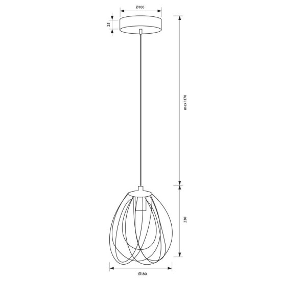 VIVALUX PENDANT ALBA SSP760 1хЕ27 BLACK VIV005009
