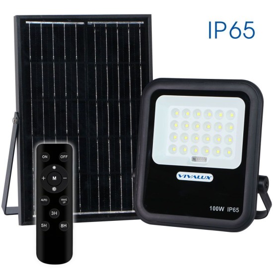 VIVALUX PROFECT LED CU PANOU SOLAR HECTOR SOLAR LED 100W  6400K  IP65