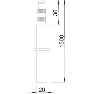 OBO GROUND POLE ROUND FOR DEEP GROUNDING 1.5M Ф20 219 20 ST FT