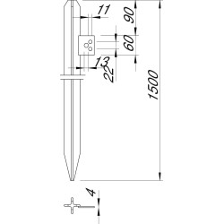 OBO BETTERMANN CROSS EARTHING POLE 1.5M 5003016