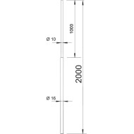 OBO BETTERMANN МЪЛНИЕУЛОВИТЕЛЕН ПРЪТ 2m Ф10/Ф16 АЛУМИНИЕВ 101 VL2000 5401983