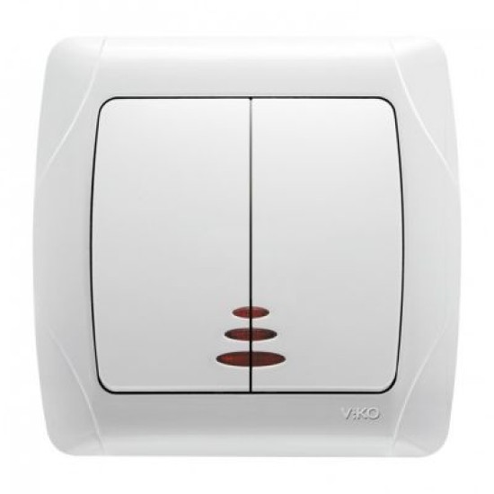 VIKO CARMEN COMUTATOR  DUBLU CU LED ALB