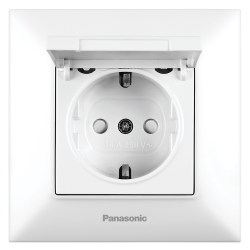 PANASONIC ARKEDIA КОНТАКТ ЕДИНИЧЕН ШУКО С КАПАК БЯЛ 