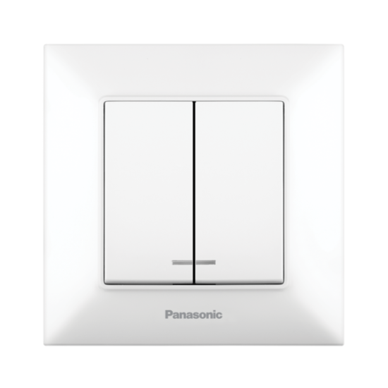 PANASONIC ARKEDIA WHITE 2 GANG ONE WAY SWITCH ILLUMINATED