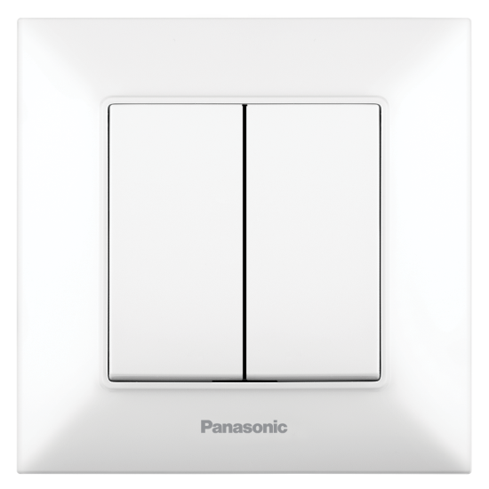 PANASONIC ARKEDIA WHITE 2 GANG ONE WAY SWITCH