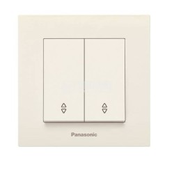 PANASONIC KARRE PLUS CREAM 2GANG TWO WAY SWITCH COMPLETE