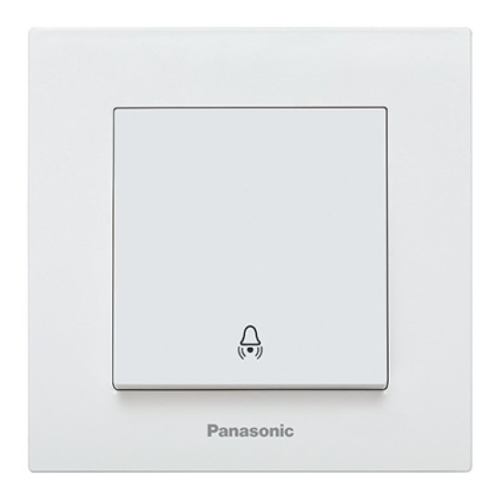 PANASONIC KARRE PLUS WHITE PUSH BUTTON WITH BELL SYMBOL COMPLETE