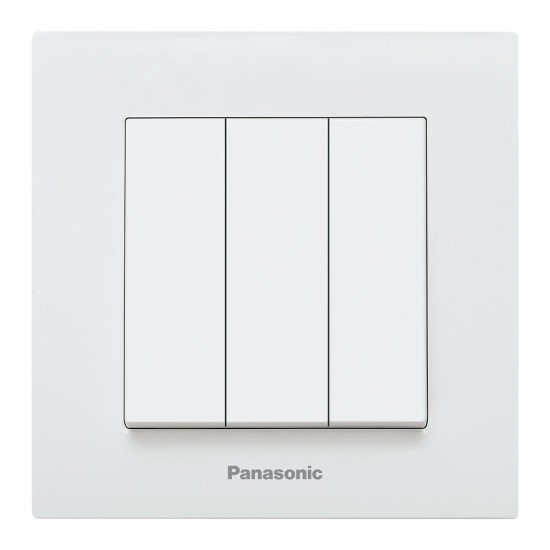PANASONIC KARRE PLUS WHITE ONE WAY 3 GANG SWITCH