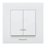 PANASONIC KARRE PLUS КЛЮЧ ДВОЕН/СЕРИЕН СХ.5 СВЕТЕЩ БЯЛ 