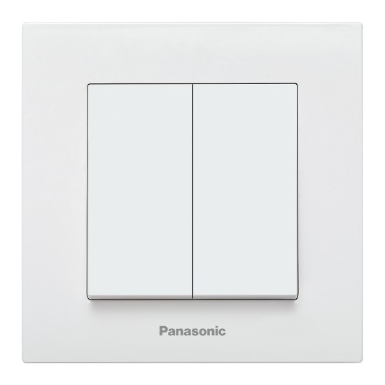PANASONIC KARRE PLUS WHITE ONE WAY 2 GANG SWITCH