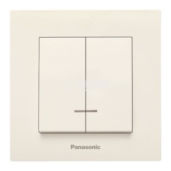 PANASONIC KARRE PLUS  2 GANGE CREM Intrerupator Ingropat cu lumina