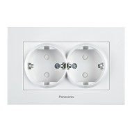 PANASONIC KARRE PLUS КОНТАКТ ДВОЕН С ДЕТСКА ЗАЩИТА БЯЛ