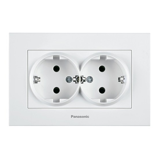 PANASONIC KARRE PLUS КОНТАКТ ДВОЕН БЯЛ ШУКО