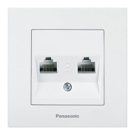 PANASONIC KARRE PLUS РОЗЕТКА ТЕЛЕФОН + КОМПЮТЪР RJ11 Cat 3 + RJ45 CAT5e БЯЛ