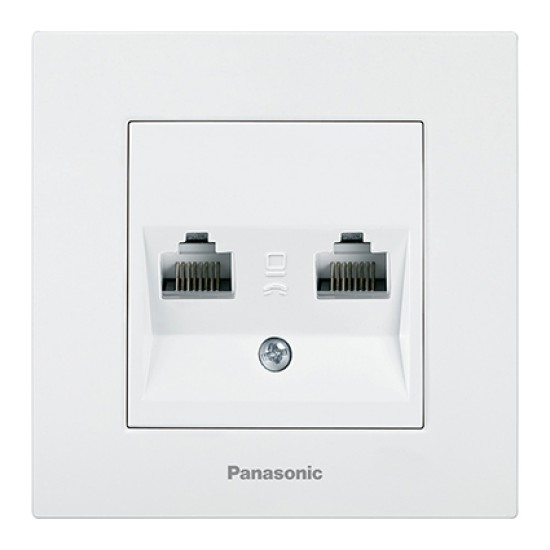 PANASONIC KARRE PLUS WHITE TELEPHONE + COMPUTER SOCKET RJ11 Cat 3 + RJ45 CAT5e